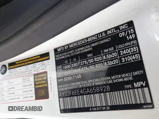 2016 Mercedes-Benz GL with VIN 4JGDF6EE4GA658928, listed as a IAAI auction lot 41407244 with 95,372 mi miles. Bid and sale history available at carsss.com. Image 9.