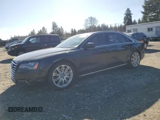 2013 Audi A8 L 4.0L with VIN WAUR2AFD4DN010442, listed as a Copart auction lot 47220315 with 154,058 mi miles and Clean Title. Bid and sale history available at carsss.com. Image 1.