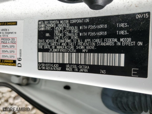 2016 Lexus GX 460 with VIN JTJBM7FX9G5125356, listed as a Copart auction lot 85391004 with NaN miles and Salvage Title. Bid and sale history available at carsss.com. Image 14.
