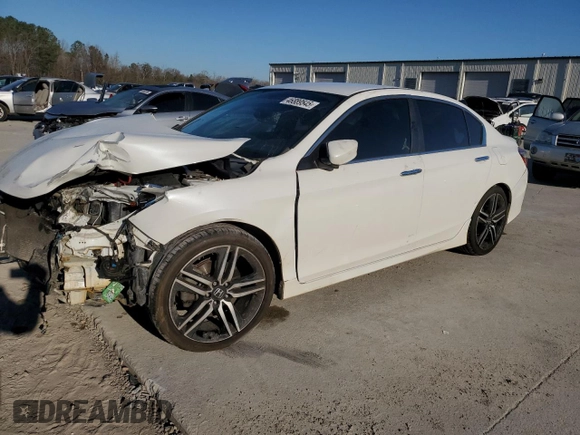 2017 Honda Accord Sport with VIN 1HGCR2F53HA083108, listed as a Copart auction lot 46889545 with 150,420 mi miles and Salvage Title. Bid and sale history available at carsss.com. Image 1.