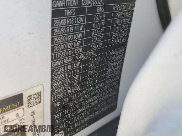 2019 Jaguar F-Pace S with VIN SADCM2FV1KA391631, listed as a Copart auction lot 87012144 with 73,021 mi miles and Salvage Title. Bid and sale history available at DreamBid. Image 15.