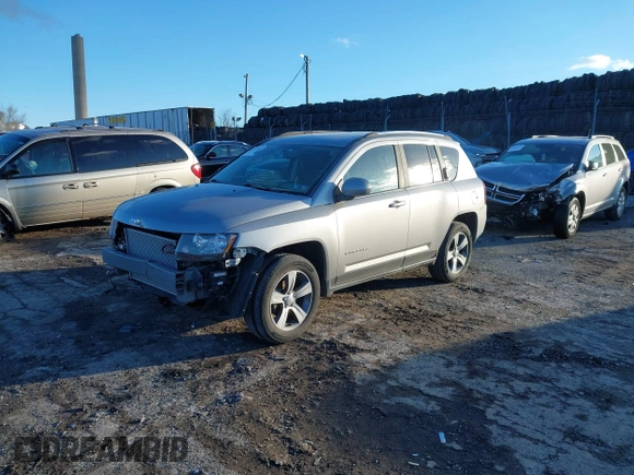 2017 Jeep Compass High Altitude with VIN 1C4NJDEB3HD100084, listed as a IAAI auction lot 41590905 with 57,225 mi miles and . Bid and sale history available at DreamBid. Image 2.