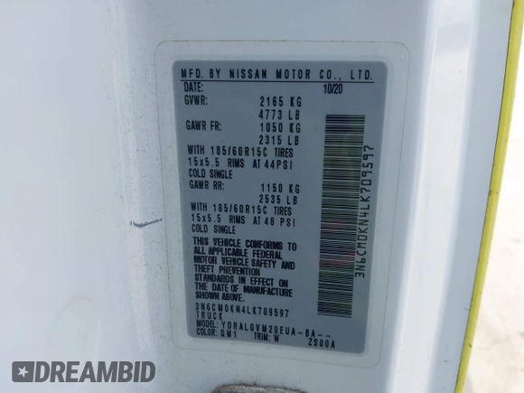 2020 Nissan NV200 SV с VIN 3N6CM0KN4LK709597, выставлен на аукционе IAAI как лот 42237359 с пробегом 79 649 миль миль и . История ставок и продаж доступна на DreamBid. Изображение 9.