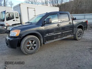 2013 Nissan Titan PRO-4X with VIN 1N6BA0EC2DN311329, listed as a Copart auction lot 45642715 with 122,221 mi miles and Salvage Title. Bid and sale history available at carsss.com. Image 1.