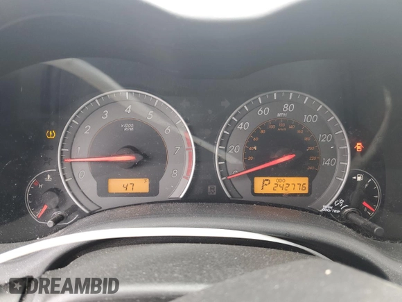 2010 Toyota Corolla with VIN 1NXBU4EE1AZ377581, listed as a Copart auction lot 52578805 with 242,776 mi miles and Salvage Title. Bid and sale history available at DreamBid. Image 9.
