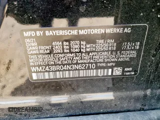 2022 MINI Countryman Cooper with VIN WMZ43BR04N3N62710, listed as a Copart auction lot 59136765 with 51,185 mi miles and Salvage title. Bid and sale history available at DreamBid. Image 12.
