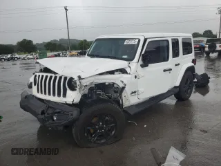 2022 Jeep Wrangler Unlimited Sahara z VIN 1C4HJXEG6NW105998, wystawiony jako Copart lot #60070715 z przebiegiem 84 676 mil mil oraz Szkoda całkowita • Salvage title. Historia ofert i sprzedaży dostępna na DreamBid. Obrazek 1.