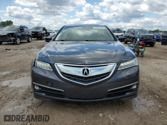 2015 Acura TLX Advance with VIN 19UUB2F71FA013663, listed as a Copart auction lot 58740755 with 102,031 mi miles and Salvage title. Bid and sale history available at DreamBid. Image 5.