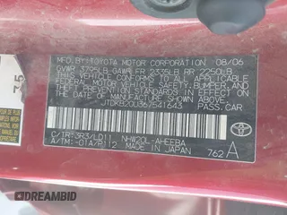 2006 Toyota Prius with VIN JTDKB20U367541643, listed as a IAAI auction lot 42146573 with Not Provided miles. Bid and sale history available at carsss.com. Image 9.