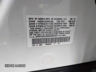 2016 Acura MDX w/Tech with VIN 5FRYD3H49GB008253, listed as a IAAI auction lot 41564115 with 127,500 mi miles. Bid and sale history available at carsss.com. Image 9.