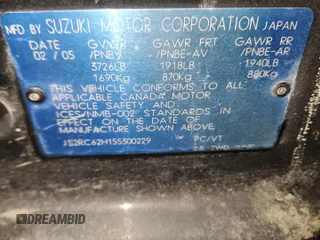 2005 Suzuki Aerio SX z VIN JS2RC62H155300229, wystawiony jako Copart lot #44822125 z przebiegiem 260 956 mil mil oraz Szkoda całkowita • Salvage title. Historia ofert i sprzedaży dostępna na DreamBid. Obrazek 12.
