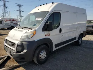 2019 Ram ProMaster Cargo Van with VIN 3C6TRVBG3KE529003, listed as a Copart auction lot 75574054 with 204,641 mi miles and Salvage Title. Bid and sale history available at carsss.com. Image 1.