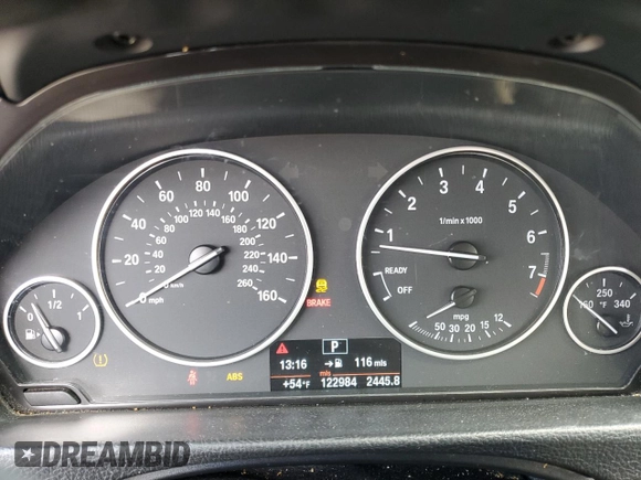 2013 BMW 3 Series 320i with VIN WBA3B1C54DK128124, listed as a Copart auction lot 45361195 with 122,984 mi miles and Salvage Title. Bid and sale history available at carsss.com. Image 9.