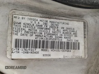 1993 Toyota Camry z VIN 4T1VK13EXPU097316, wystawiony jako Copart lot #58642935 z przebiegiem 81 760 mil mil oraz Czysty tytuł • Clean title. Historia ofert i sprzedaży dostępna na DreamBid. Obrazek 12.