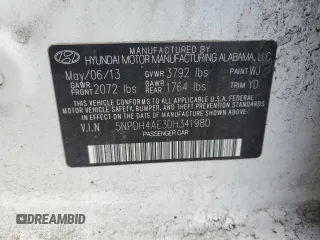 2013 Hyundai Elantra Limited with VIN 5NPDH4AE3DH341980, listed as a Copart auction lot 50738465 with 179,913 mi miles and Salvage Title. Bid and sale history available at DreamBid. Image 13.