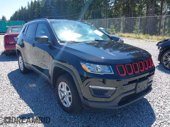 2018 Jeep Compass Sport with VIN 3C4NJDAB1JT261863, listed as a IAAI auction lot 42677037 with 93,263 mi miles and . Bid and sale history available at DreamBid. Image 1.