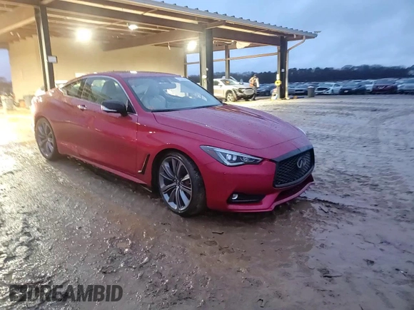2021 Infiniti Q60 Red Sport 400 with VIN JN1FV7LK0MM530441, listed as a Copart auction lot 45025825 with 17,319 mi miles and Salvage title. Bid and sale history available at DreamBid. Image 10.