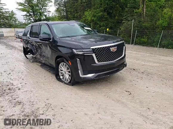 2021 Cadillac Escalade Premium Luxury with VIN 1GYS4BKL8MR446084, listed as a Copart auction lot 58173625 with 120,422 mi miles and Salvage title. Bid and sale history available at DreamBid. Image 14.