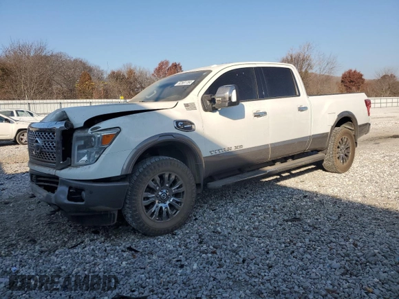 2016 Nissan Titan XD Platinum Reserve with VIN 1N6BA1F47GN510930, listed as a Copart auction lot 82561154 with 146,989 mi miles and Salvage Title. Bid and sale history available at carsss.com. Image 1.