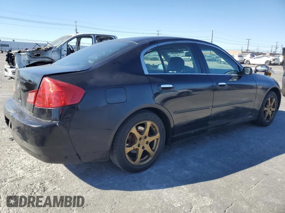 2003 Infiniti G35 w/Leather with VIN JNKCV51E03M011081, listed as a Copart auction lot 88648655 with 169,633 mi miles and Salvage Title. Bid and sale history available at carsss.com. Image 3.