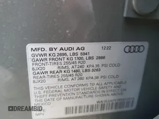 2023 Audi Q5 S line Premium Plus with VIN WA1E2AFY7P2072616, listed as a Copart auction lot 72936473 with 11,279 mi miles and . Bid and sale history available at DreamBid. Image 13.