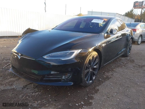 2019 Tesla Model S 100D with VIN 5YJSA1E45KF344368, listed as a IAAI auction lot 41030613 with 43,209 mi miles. Bid and sale history available at carsss.com. Image 2.