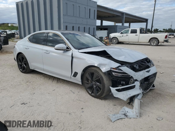 2022 Genesis G70 3.3T с VIN KMTG54TE4NU103180, выставлен на аукционе Copart как лот 80885684 с пробегом 34 852 миль миль и Списание • Salvage title. История ставок и продаж доступна на DreamBid. Изображение 4.
