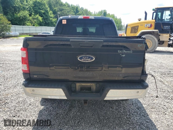 2022 Ford F-150 XL with VIN 1FTFW1E51NFA04887, listed as a Copart auction lot 55734705 with 123,590 mi miles and Salvage title. Bid and sale history available at DreamBid. Image 6.