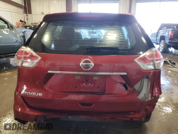 2016 Nissan Rogue SV with VIN KNMAT2MV1GP633895, listed as a Copart auction lot 43205725 with 89,410 mi miles and Non Repairable. Bid and sale history available at carsss.com. Image 6.