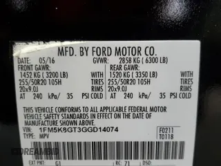 2016 Ford Explorer Sport with VIN 1FM5K8GT3GGD14074, listed as a Copart auction lot 52121725 with 85,138 mi miles and Salvage Title. Bid and sale history available at carsss.com. Image 13.