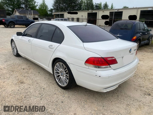 2007 BMW 7 Series 750Li with VIN WBAHN83547DT65694, listed as a Copart auction lot 56299075 with 167,510 mi miles and Clean Title. Bid and sale history available at DreamBid. Image 3.