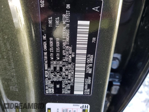 2022 Lexus NX 350 with VIN 2T2AGCEZ5NC015272, listed as a Copart auction lot 38804114 with 8,648 mi miles and . Bid and sale history available at DreamBid. Image 13.