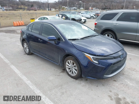 2023 Toyota Corolla Hybrid LE with VIN JTDBCMFE7PJ001872, listed as a IAAI auction lot 41529174 with 13,838 mi miles. Bid and sale history available at carsss.com. Image 1.