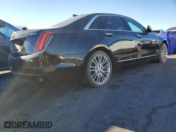 2017 Cadillac CT6 Premium Luxury AWD with VIN 1G6KH5R64HU182458, listed as a Copart auction lot 82795184 with 99,444 mi miles and Salvage title. Bid and sale history available at DreamBid. Image 3.