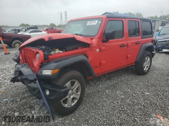 2020 Jeep Wrangler Unlimited Sport S with VIN 1C4HJXDN5LW172959, listed as a Copart auction lot 57532145 with 63,243 mi miles and Salvage title. Bid and sale history available at DreamBid. Image 1.