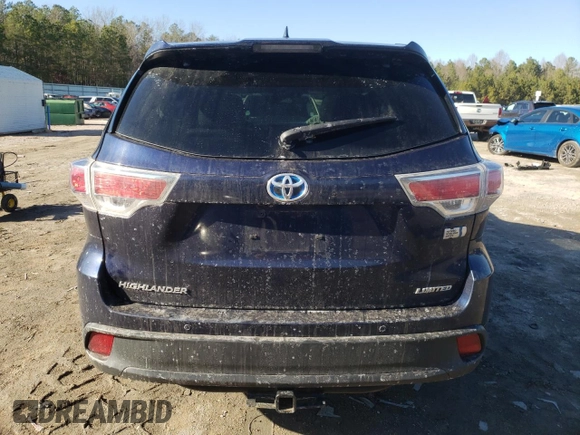 2016 Toyota Highlander Hybrid Limited with VIN 5TDDCRFH4GS017367, listed as a Copart auction lot 46501335 with 55,863 mi miles and Salvage Title. Bid and sale history available at carsss.com. Image 6.