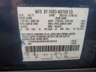 2017 Ford Explorer XLT with VIN 1FM5K8D85HGD32724, listed as a Copart auction lot 49831835 with 109,629 mi miles and Salvage Title. Bid and sale history available at DreamBid. Image 13.
