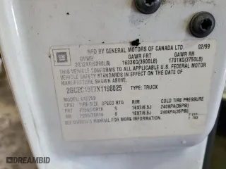 1999 Chevrolet Silverado 1500 LS with VIN 2GCEC19T7X1198025, listed as a Copart auction lot 45314655 with 161,724 mi miles and Salvage Title. Bid and sale history available at carsss.com. Image 12.