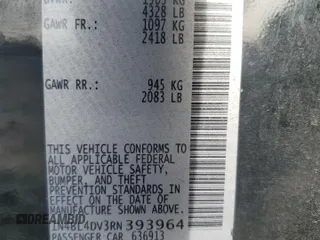 2024 Nissan Altima SV with VIN 1N4BL4DV3RN393964, listed as a Copart auction lot 47564785 with 24,001 mi miles and Salvage Title. Bid and sale history available at DreamBid. Image 13.