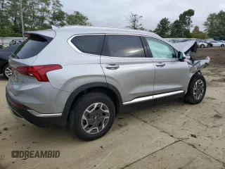 2023 Hyundai Santa Fe Hybrid Blue with VIN 5NMS2DA13PH022568, listed as a Copart auction lot 73175654 with 0 mi miles and Salvage Title. Bid and sale history available at carsss.com. Image 3.