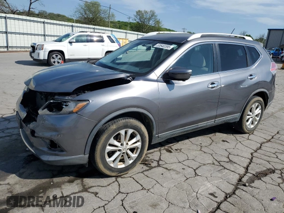 2016 Nissan Rogue SV with VIN KNMAT2MV9GP671536, listed as a Copart auction lot 53640395 with 68,646 mi miles and Salvage Title. Bid and sale history available at carsss.com. Image 1.