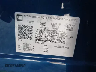 2023 Chevrolet Equinox LT z VIN 3GNAXUEG3PS152703, wystawiony jako IAAI lot #42294918 z przebiegiem 28 516 mil mil oraz . Historia ofert i sprzedaży dostępna na DreamBid. Obrazek 9.