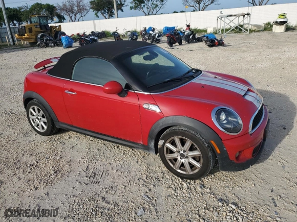 2013 MINI Cooper Roadster S with VIN WMWSY3C56DT593875, listed as a Copart auction lot 74982124 with NaN miles and Salvage Title. Bid and sale history available at carsss.com. Image 4.