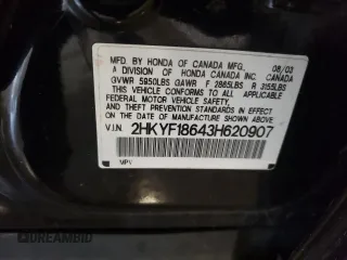 2003 Honda Pilot EX with VIN 2HKYF18643H620907, listed as a Copart auction lot 55442335 with 151,640 mi miles and Clean Title. Bid and sale history available at DreamBid. Image 13.