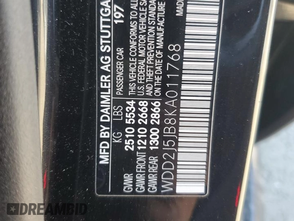 2019 Mercedes-Benz CLS with VIN WDD2J5JB8KA011768, listed as a Copart auction lot 83433664 with 71,288 mi miles and Clean Title. Bid and sale history available at carsss.com. Image 12.