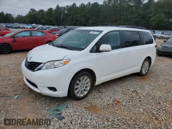 2012 Toyota Sienna LE with VIN 5TDJK3DC0CS043968, listed as a Copart auction lot 45854755 with 166,196 mi miles and Salvage Title. Bid and sale history available at carsss.com. Image 1.