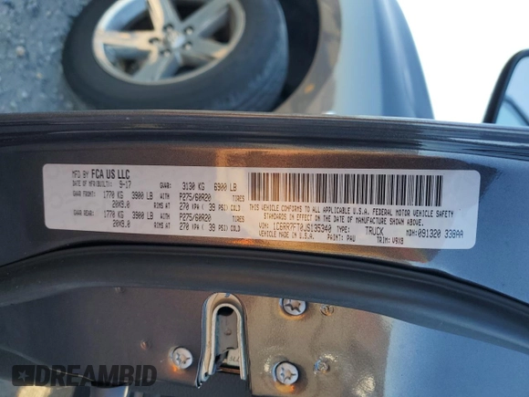 2018 Ram 1500 Express with VIN 1C6RR7FT0JS135340, listed as a Copart auction lot 48377635 with 122,456 mi miles and Salvage Title. Bid and sale history available at carsss.com. Image 12.