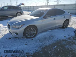 2018 Infiniti Q50 3.0t LUXE with VIN JN1EV7AR9JM430443, listed as a Copart auction lot 45404735 with 40,937 mi miles and Salvage Title. Bid and sale history available at carsss.com. Image 1.