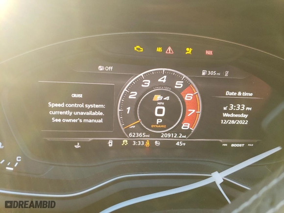 2019 Audi S4 Premium Plus with VIN WAUB4AF44KA012997, listed as a Copart auction lot 71679342 with 62,365 mi miles. Bid and sale history available at carsss.com. Image 9.