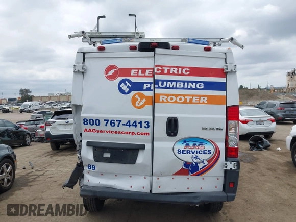 2017 Ram ProMaster Cargo with VIN 3C6TRVAG2HE542531, listed as a IAAI auction lot 42064289 with 127,020 mi miles and . Bid and sale history available at DreamBid. Image 17.